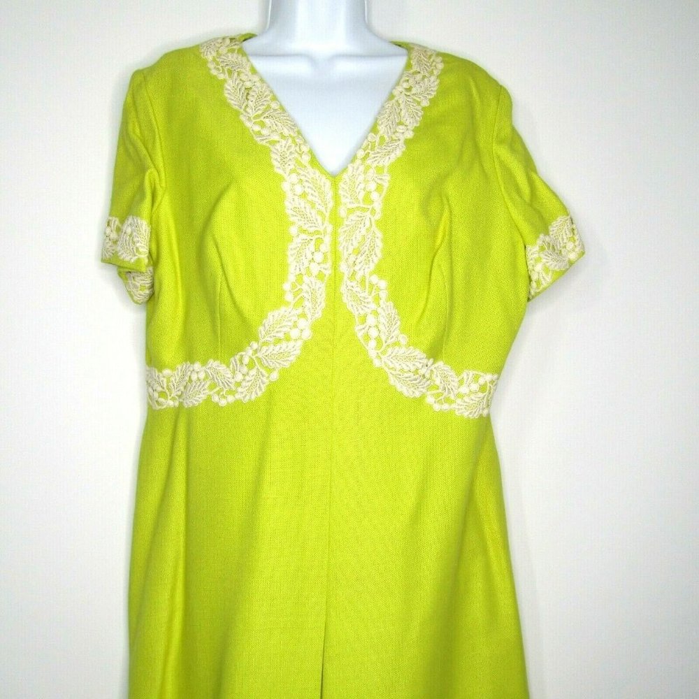 Vintage Vera Maxwell Sheath Dress 60s 70s Mod Lined Size Medium